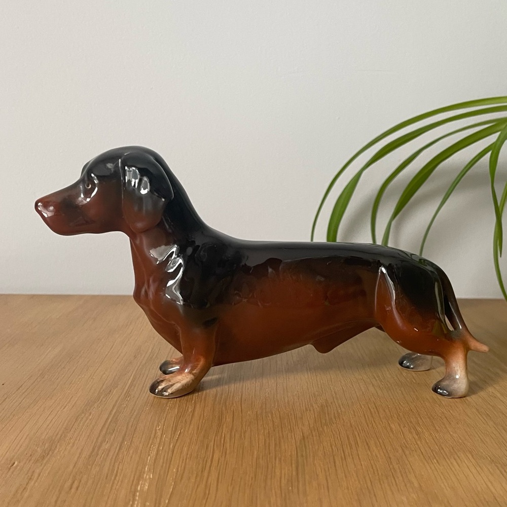 Vintage Dachshund Dog Porcelain Figurine
